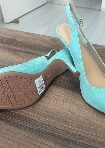 Nine West Turkuaz Süet Tokalı Stiletto Nine West
