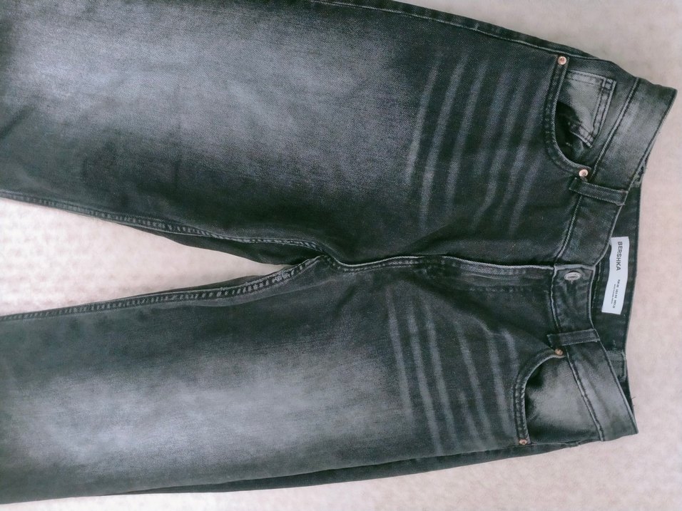 Bershka siyah eskitmeli pantolon - Görsel 2