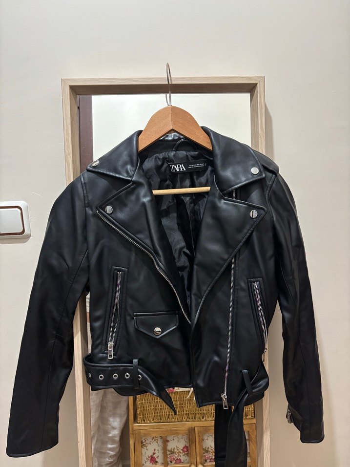 Zara deri ceket - Görsel 2