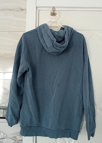 Mavi Kapüşonlu erkek Sweatshirt - Görsel 2