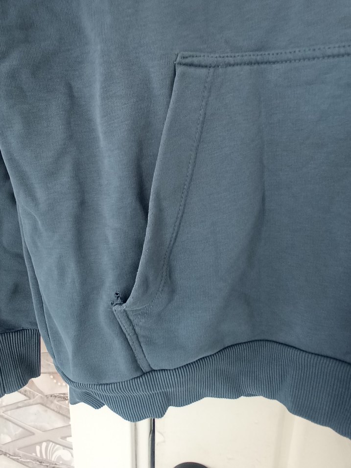 Mavi Kapüşonlu erkek Sweatshirt - Görsel 3