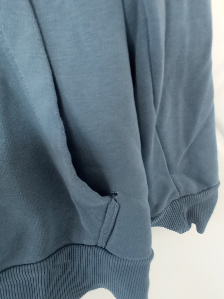 Mavi Kapüşonlu erkek Sweatshirt - Görsel 4