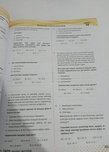 ayt biyotik biyoloji soru Bankası - Görsel 6
