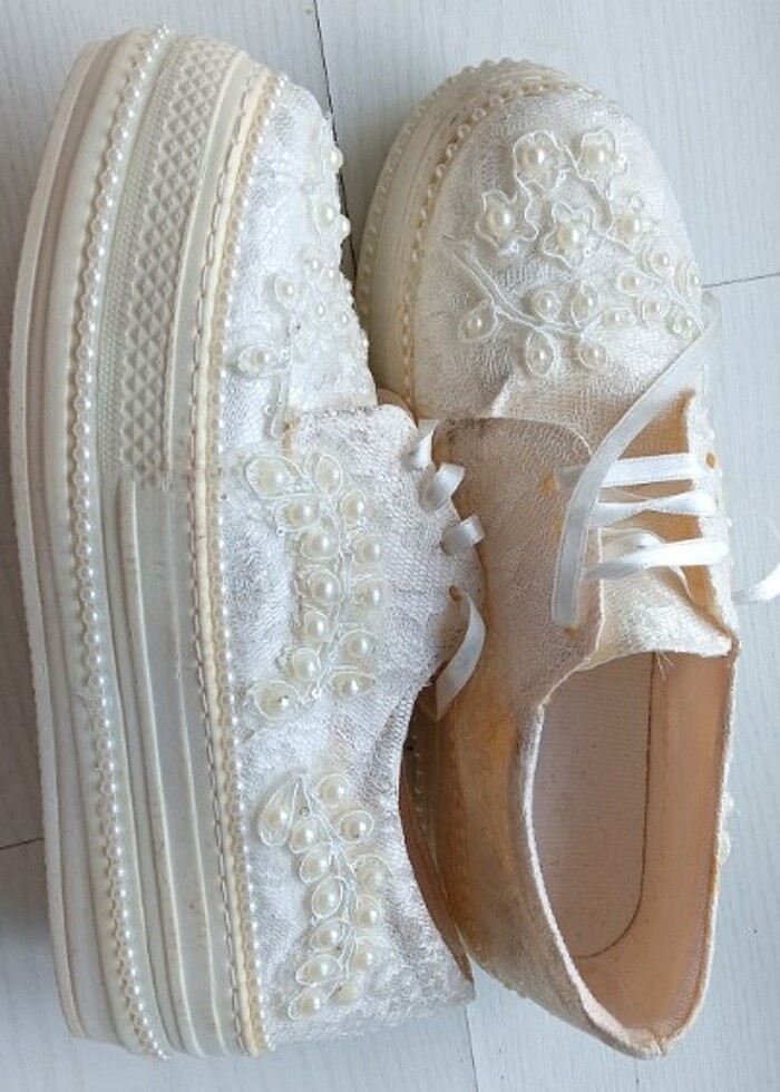 Yüksek topuklu convers düğün ayakkabısı  - Görsel 3