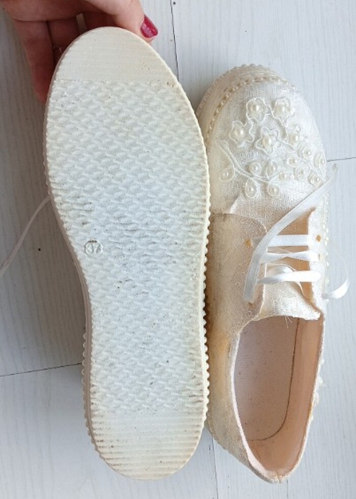 Yüksek topuklu convers düğün ayakkabısı  - Görsel 4