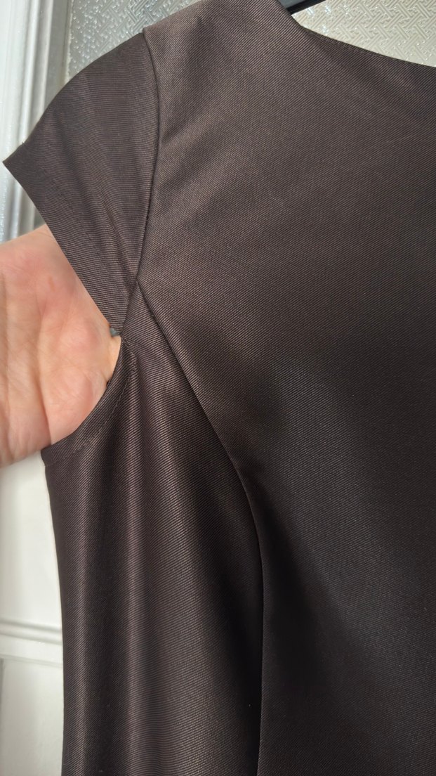 Kahverengi Drapeli Uzun Kadın Abiye Elbise - Görsel 5