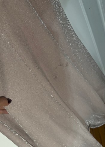 Bej Drapeli Uzun Abiye Elbise - Görsel 4