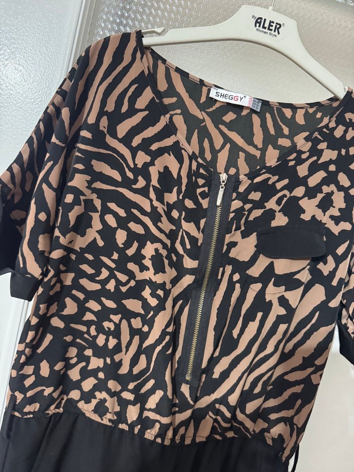 Kahverengi Zebra Desenli Uzun Tulum - Görsel 2