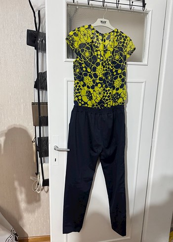 Sarı Baskılı Kemerli Midi Tulum - Görsel 4