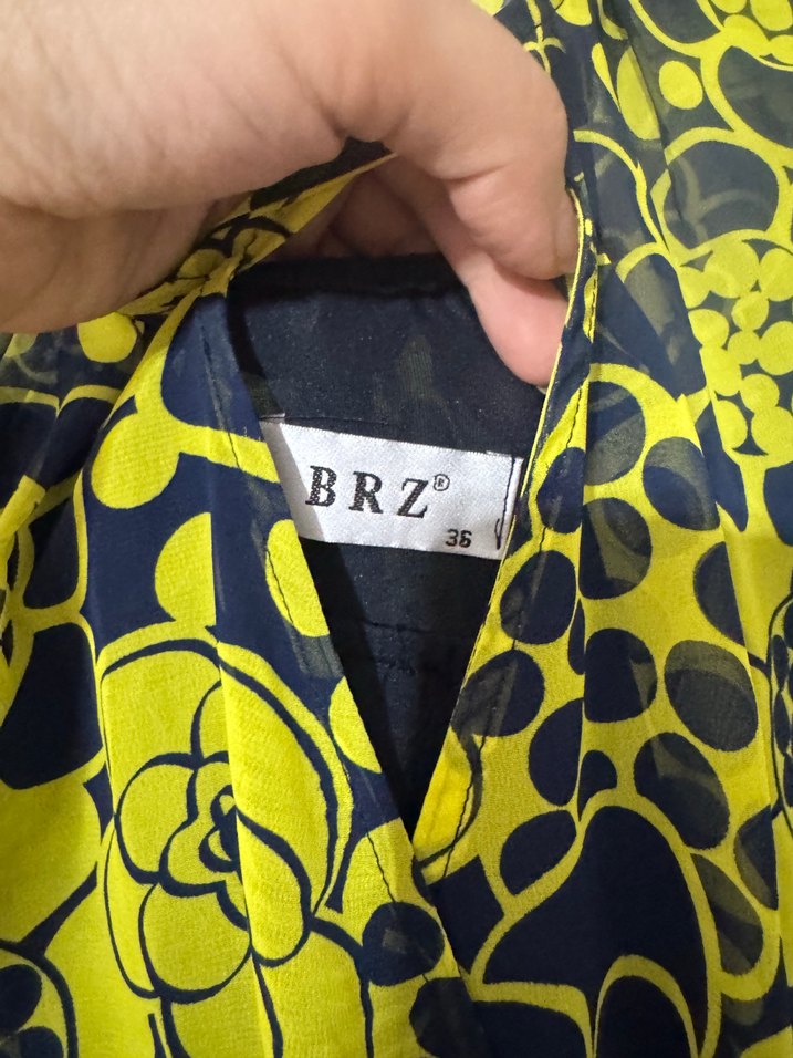 Sarı Baskılı Kemerli Midi Tulum - Görsel 3