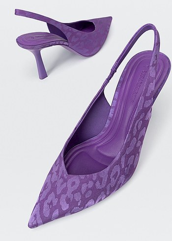 Stradivarius Mor Bağcıklı Stiletto Kadın Ayakkabı