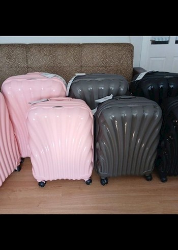 madam Koko orjinal Pembe Pliseli Minimalist Erkek Valiz - Görsel 3