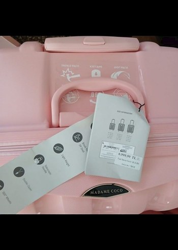 madam Koko orjinal Pembe Pliseli Minimalist Erkek Valiz - Görsel 7