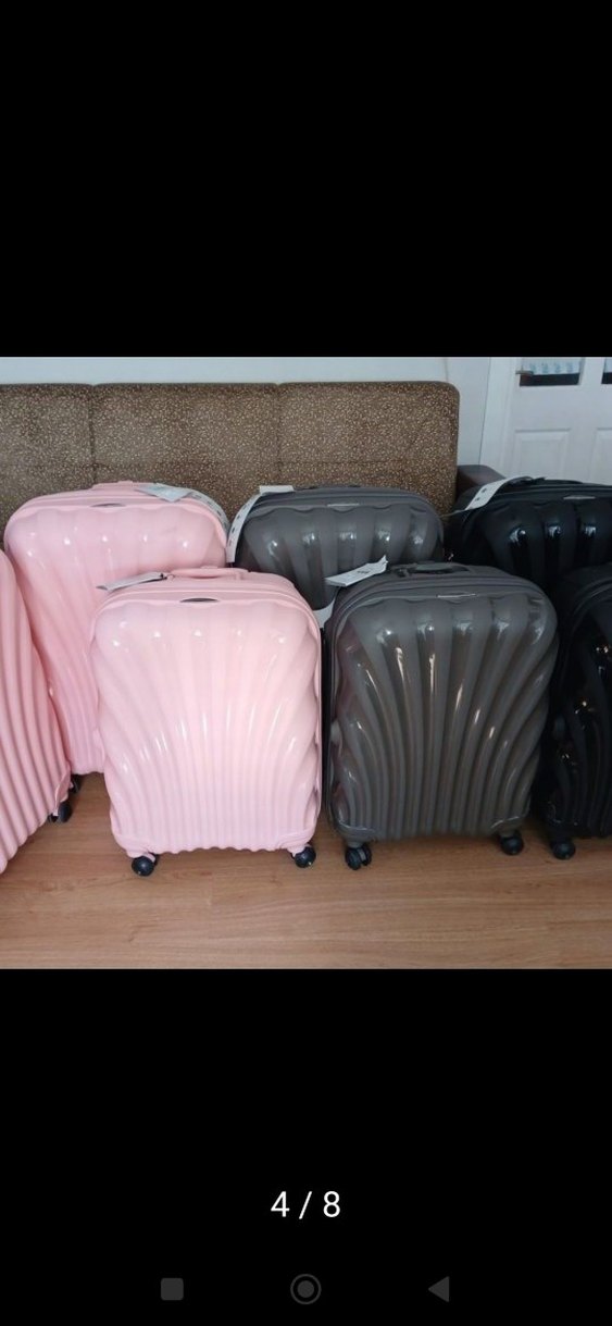 madam Koko orjinal Pembe Pliseli Minimalist Erkek Valiz - Görsel 3