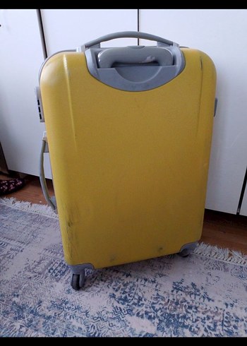 Sarı Erkek Valiz Tokalı Retro Tarz - Görsel 3