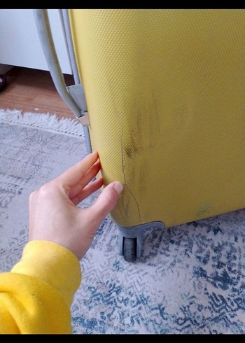 Sarı Erkek Valiz Tokalı Retro Tarz - Görsel 2