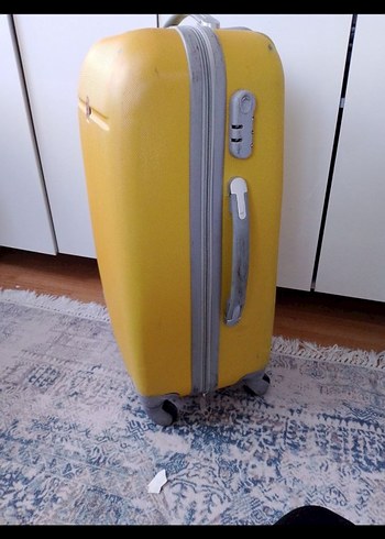 Sarı Erkek Valiz Tokalı Retro Tarz - Görsel 5