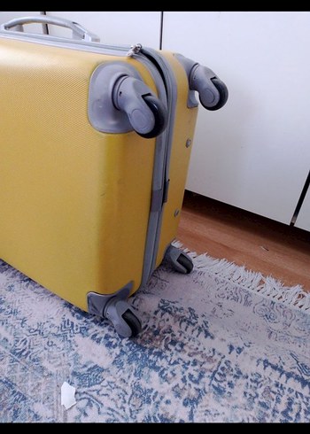 Sarı Erkek Valiz Tokalı Retro Tarz - Görsel 6