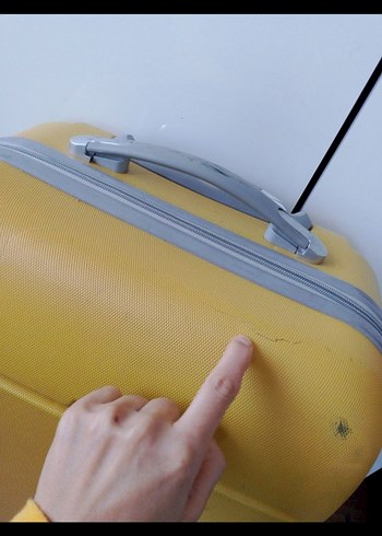 Sarı Erkek Valiz Tokalı Retro Tarz - Görsel 4