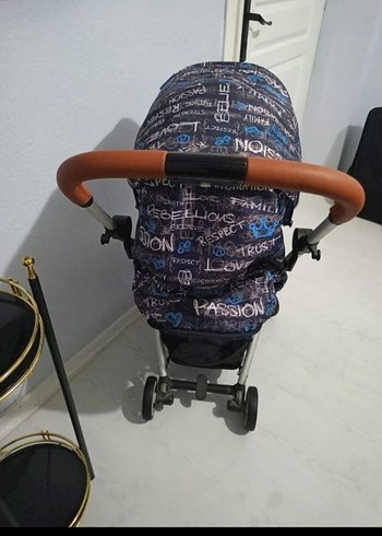 ceybek marka Mavi Bebek Arabası, Koyu Renk, Desenli Tente - Görsel 6