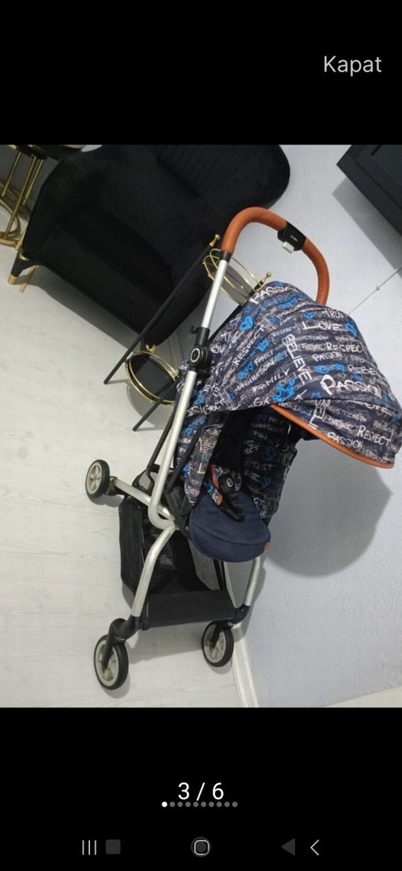 ceybek marka Mavi Bebek Arabası, Koyu Renk, Desenli Tente - Görsel 3