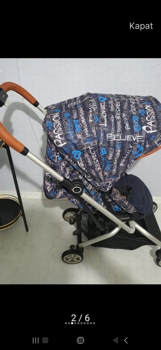 ceybek marka Mavi Bebek Arabası, Koyu Renk, Desenli Tente - Görsel 2
