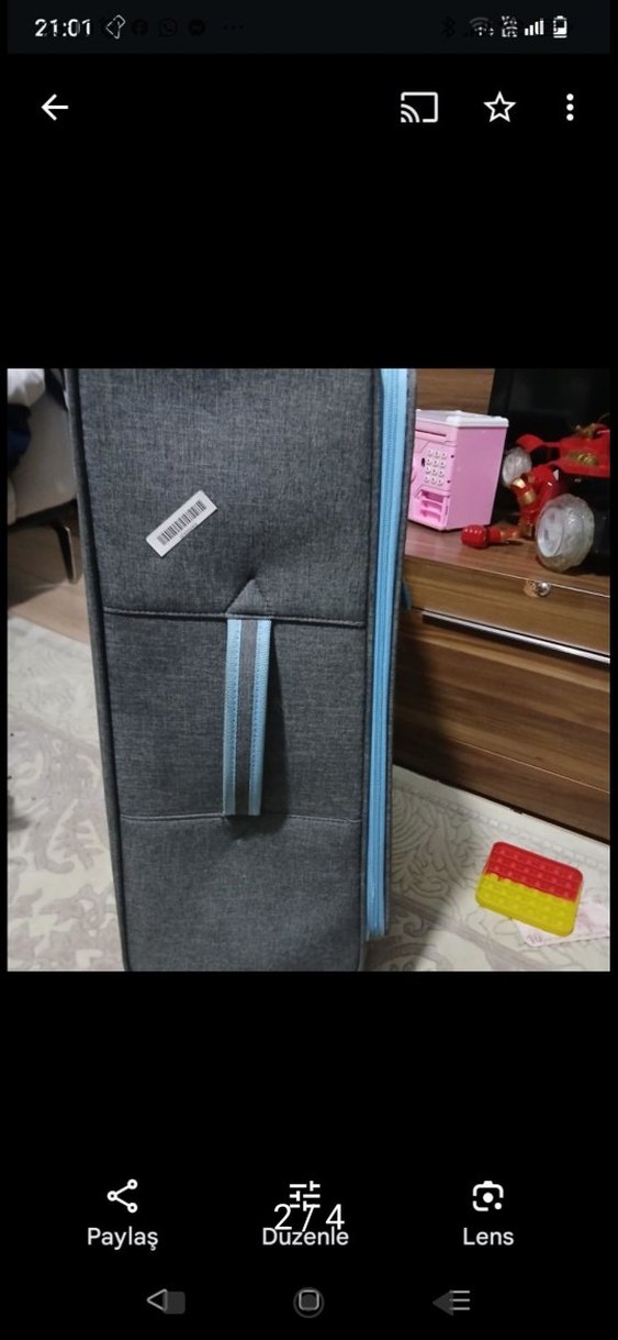 orta boy kumaş valiz - Görsel 2