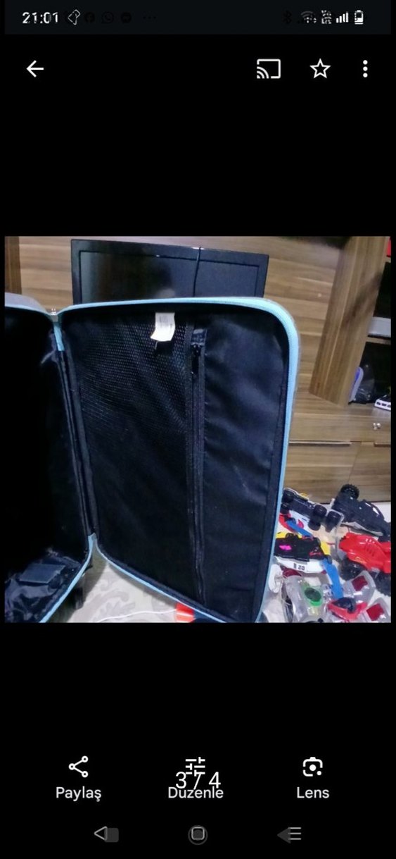 orta boy kumaş valiz - Görsel 3