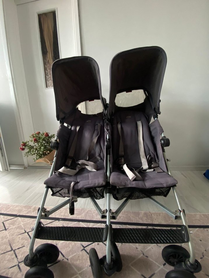 Siyah Çiftli Bebek Arabası - Görsel 3