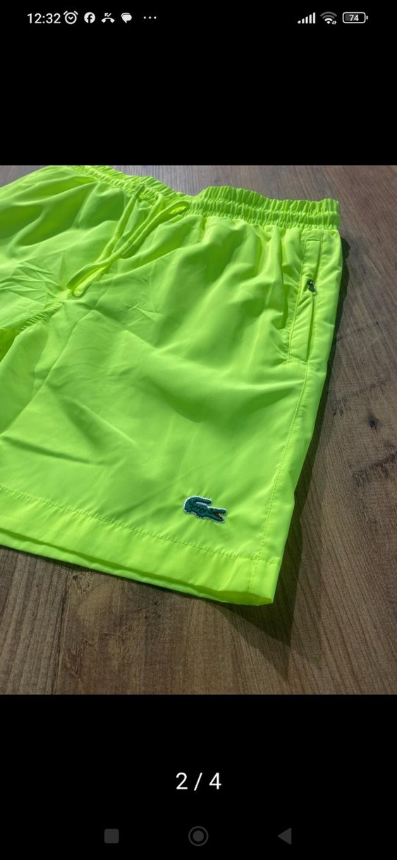 Lacoste Erkek Sarı Mini Şort - Görsel 4