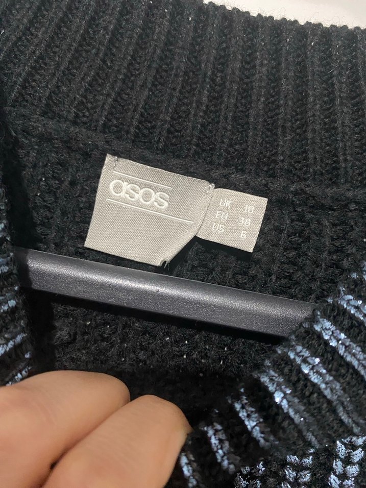 Gri Boğazlı Örgü Kadın Kazak - Görsel 3