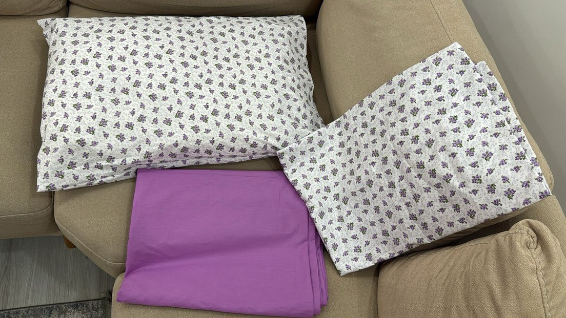 Mor Pastel Düz ÇARŞAF SETİ - Görsel 3