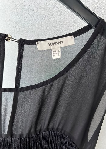 Püsküllü Siyah Uzun Abiye Elbise - Görsel 4