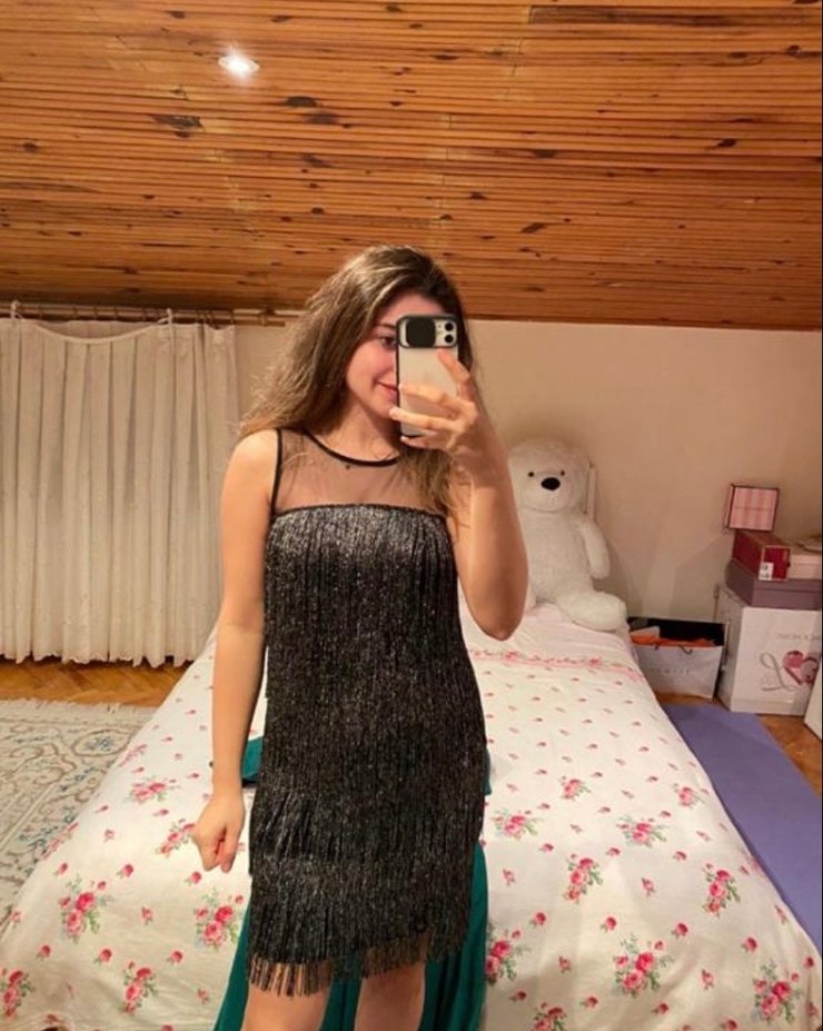 Püsküllü Siyah Straplez Midi Elbise - Görsel 2