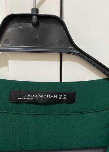 Kadın Yeşil V Yaka Uzun Kollu Gömlek - Görsel 3