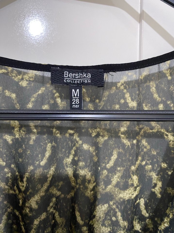 Sarı Siyah Yılan Desenli Midi Elbise - Görsel 2