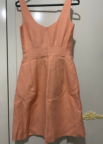 Pudra Pileli V Yaka Midi Elbise - Görsel 3