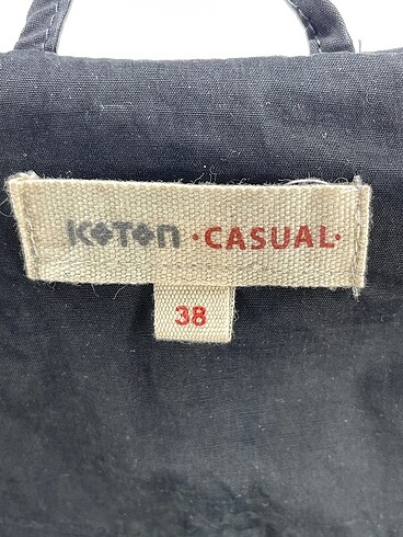 38 Beden siyah Renk Koton Trenchcoat %70 İndirimli.