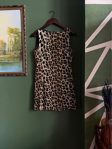 Zara kısa elbise leopar