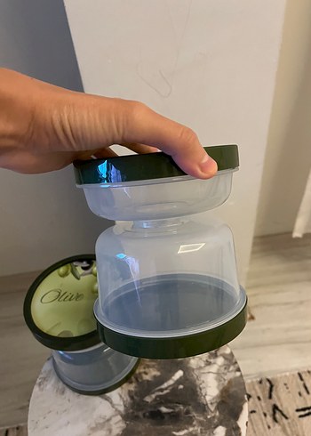Haki Kapaklı Gri Gıda Kabı