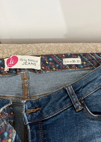Koton Kadın Mavi Bol Paça Denim Pantolon