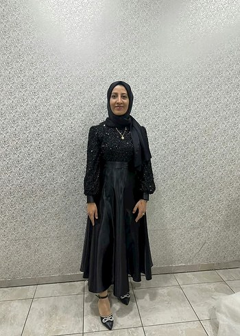 Tesettür Abiye Elbise siyah