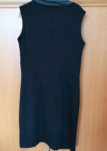 Siyah-Gri Kemerli Kolsuz Hamile Elbisesi - Görsel 2