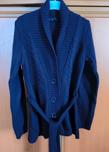 Düğmeli Mürdüm Midi Triko Kadın Hırka - Görsel 2