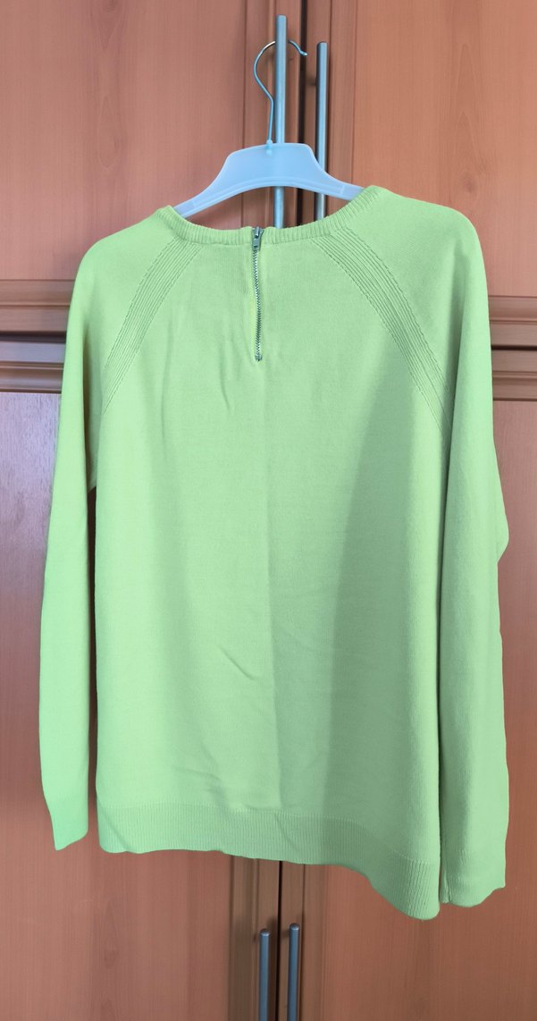 Yeşil Pilili Kadın Uzun Kollu Triko - Görsel 2