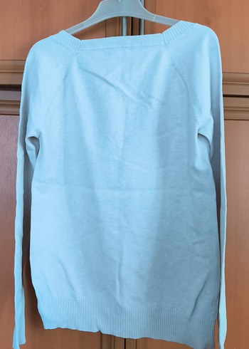 Bej V Yaka Kadın Pamuklu Kazak - Görsel 2