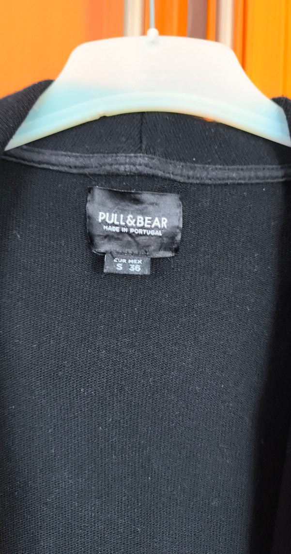 Kadın Siyah kapşonlu cepli Midi Hırka - Görsel 2