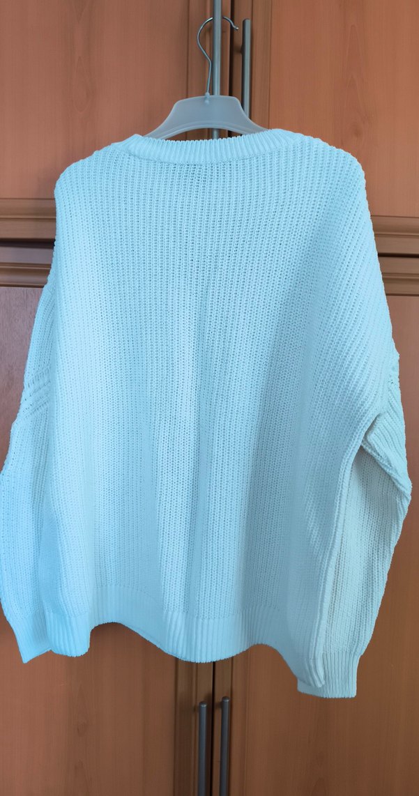 Beyaz Kadın Örgü Triko Kazak - Görsel 2