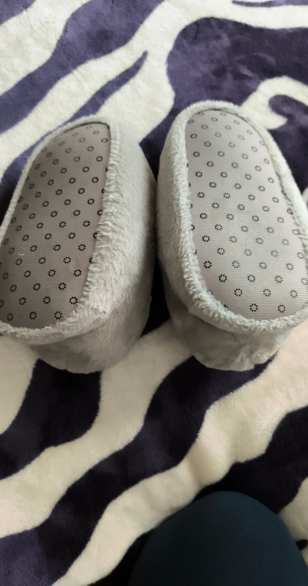 Gri Peluş ev ayakkabısı - Görsel 2