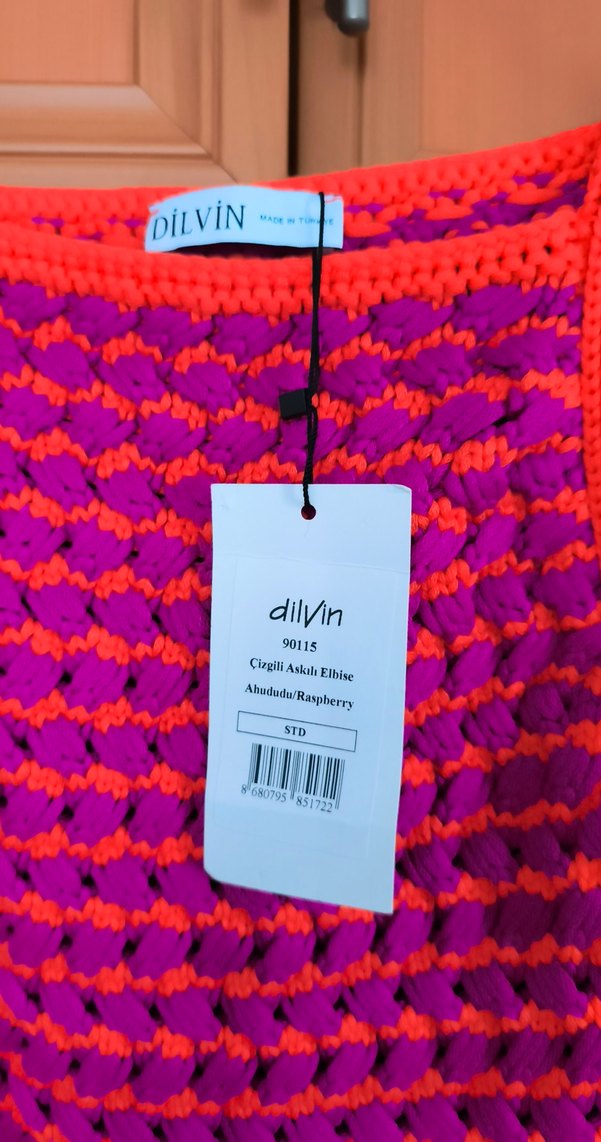 Dilvin marka Renkli Örgü Midi Elbise - Görsel 3